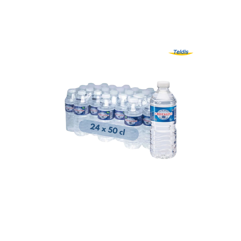 Cristaline 24 x 50 cl – Pack d’eau de source plate, faiblement minéralisée