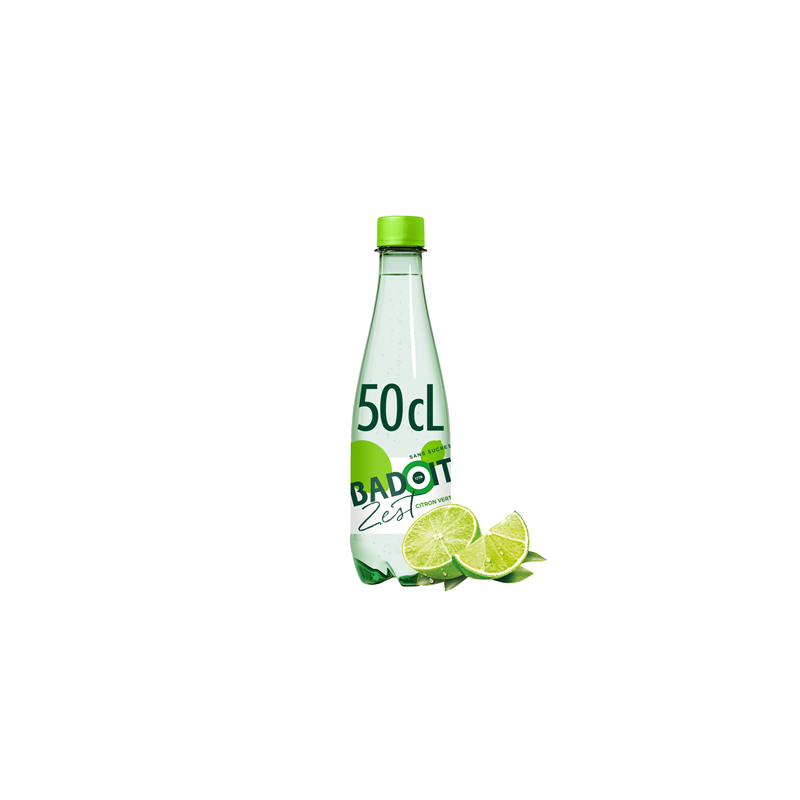 Badoit Citron  vert 50 cl – Eau minérale gazeuse aromatisée sans sucres