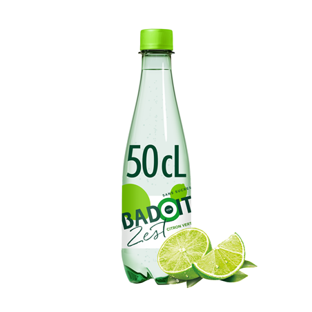 Badoit Citron  vert 50 cl – Eau minérale gazeuse aromatisée sans sucres