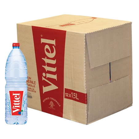 Vittel carton 15 x 1 L – Eau minérale naturelle des Vosges, riche en calcium