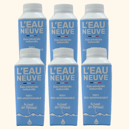 Pack 6x1,5 L Eau Neuve – Eau minérale naturelle de montagne, pauvre en sodium